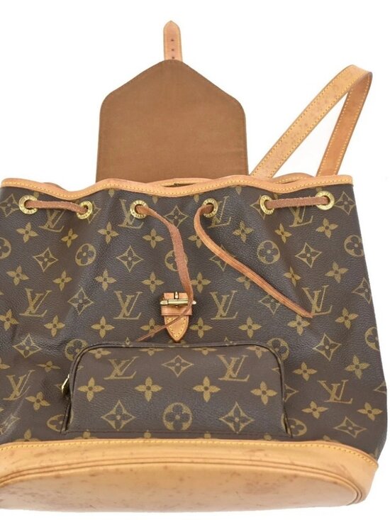 LOUIS VUITTON Montsouris MM Backpack Bag Monogram Leather Brown M51136 77AA208 main image 6